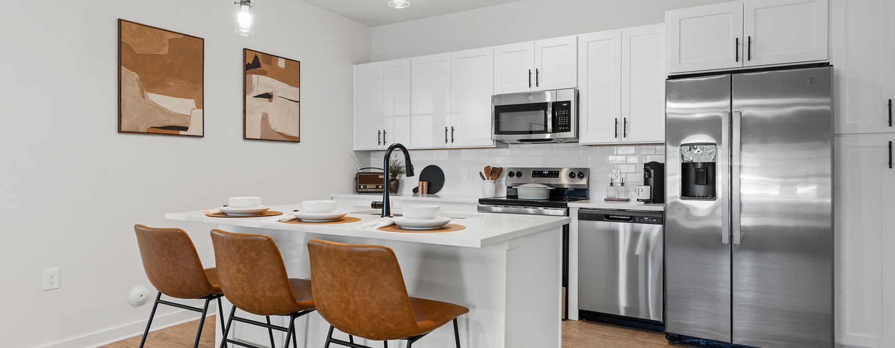 Well-lit kitchen with ample counter space